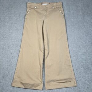 Cartonnier Continuum Wide Leg Pants Womens Size 10 Brown Neutral Lace Up Anthro